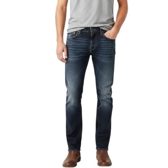 American Eagle Outfitters Other - American Eagle Jeans Mens 34x34 Dark Wash Straight Leg Distressed Denim Casual‎